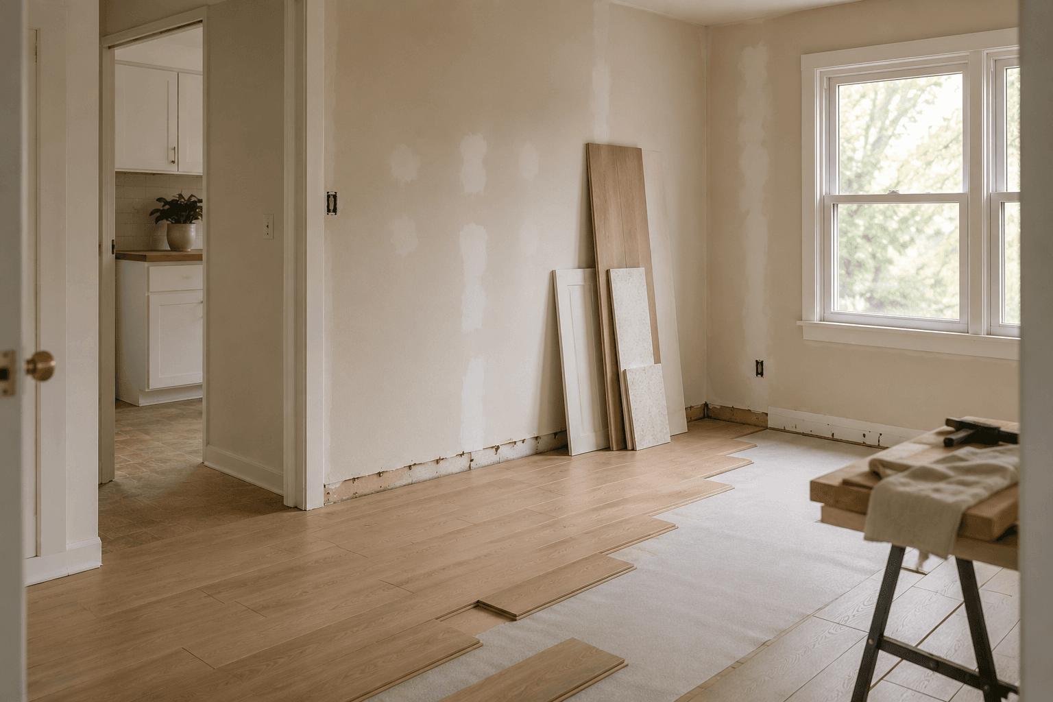 A mid-range remodel with new finishes, cabinetry, and an updated layout