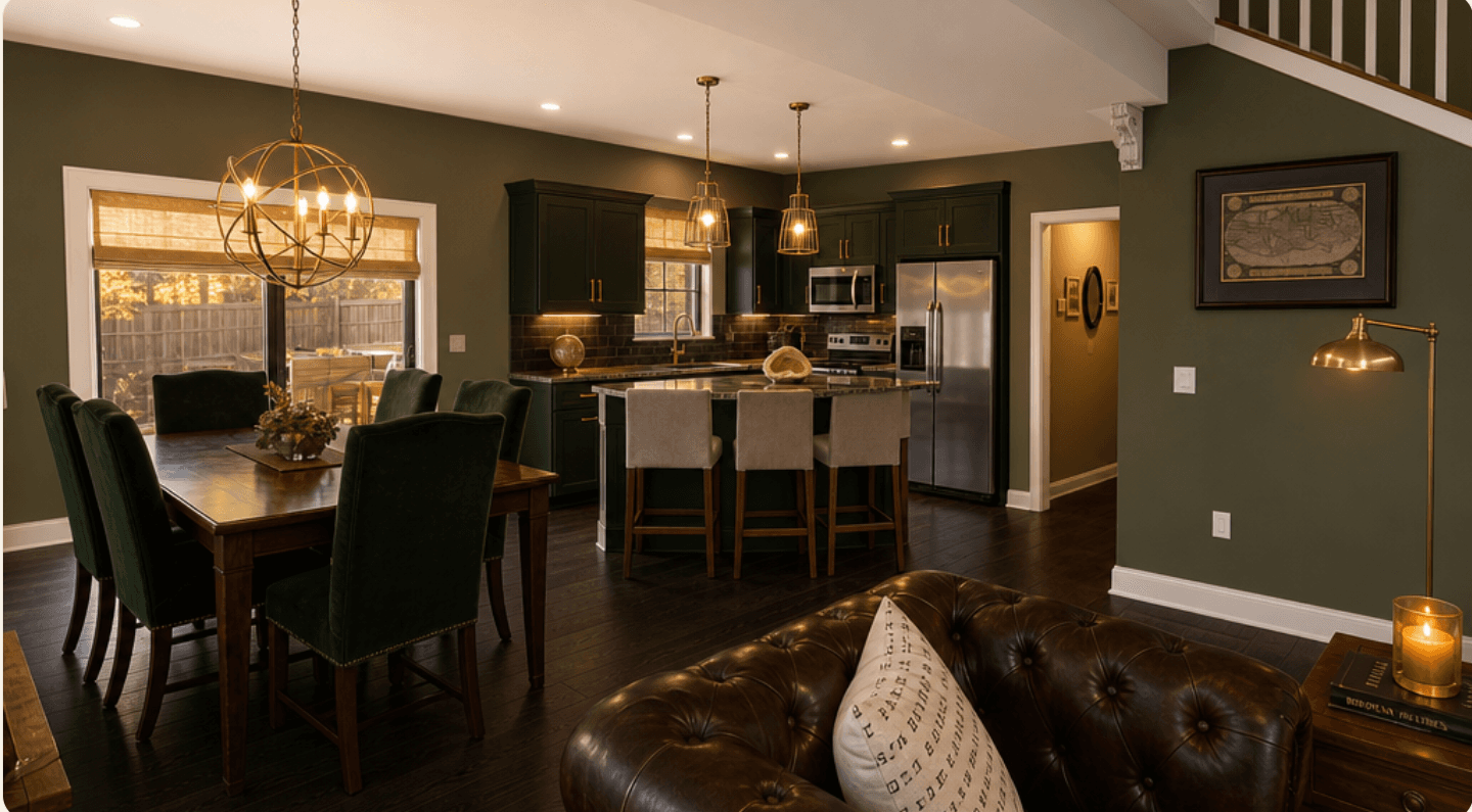 Kitchen concept from a Formaus Style Board in the Moody Prairie Modern style